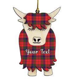 ScotsTee Shop Scottish Robertson Modern Couple Tartan Highland Cow Ornament Acrylic