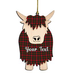 ScotsTee Shop Scottish MacDuff Couple Tartan Highland Cow Ornament Acrylic