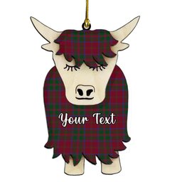 ScotsTee Shop Scottish MacDougall 1880 2 Couple Tartan Highland Cow Ornament Acrylic
