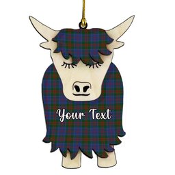 ScotsTee Shop Scottish Stewart of Appin 2 Couple Tartan Highland Cow Ornament Acrylic