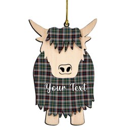 ScotsTee Shop Scottish Innes Dress Couple Tartan Highland Cow Ornament Acrylic