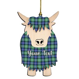 ScotsTee Shop Scottish Sutherland Old Ancient SC Couple Tartan Highland Cow Ornament Acrylic