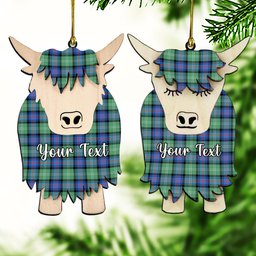 ScotsTee Shop Scottish Sutherland Old Ancient SC Couple Tartan Highland Cow Ornament Acrylic