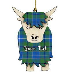 ScotsTee Shop Scottish Wishart Hunting Ancient Clan Couple Tartan Highland Cow Ornament Acrylic