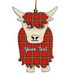 ScotsTee Shop Scottish Scott Modern Couple Tartan Highland Cow Ornament Acrylic
