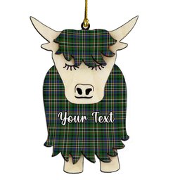 ScotsTee Shop Scottish Scott Green Couple Tartan Highland Cow Ornament Acrylic