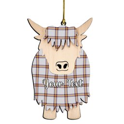 ScotsTee Shop Scottish Young Christina Modern Couple Tartan Highland Cow Ornament Acrylic
