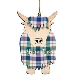 ScotsTee Shop Scottish Guthrie Dress Modern Couple Tartan Highland Cow Ornament Acrylic