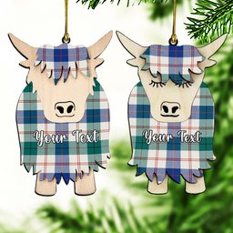 ScotsTee Shop Scottish Guthrie Dress Modern Couple Tartan Highland Cow Ornament Acrylic