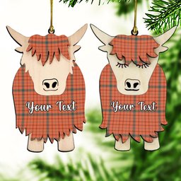 ScotsTee Shop Scottish Ross David Ancient Couple Tartan Highland Cow Ornament Acrylic