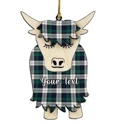 ScotsTee Shop Scottish Graham Dress Modern Couple Tartan Highland Cow Ornament Acrylic