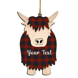 ScotsTee Shop Scottish Manson Couple Tartan Highland Cow Ornament Acrylic