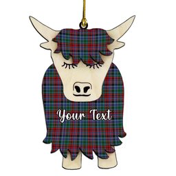 ScotsTee Shop Scottish Gordon Red Couple Tartan Highland Cow Ornament Acrylic