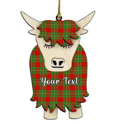 ScotsTee Shop Scottish Grierson Couple Tartan Highland Cow Ornament Acrylic