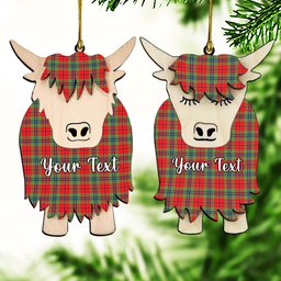 ScotsTee Shop Scottish McLean of Duart Modern Couple Tartan Highland Cow Ornament Acrylic