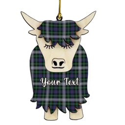ScotsTee Shop Scottish MacKenzie Dress 2 Couple Tartan Highland Cow Ornament Acrylic