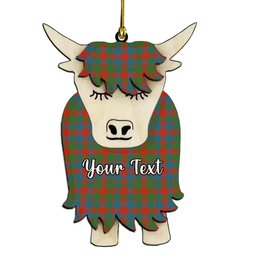 ScotsTee Shop Scottish Gow Ancient Couple Tartan Highland Cow Ornament Acrylic