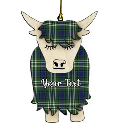 ScotsTee Shop Scottish Swinton Couple Tartan Highland Cow Ornament Acrylic