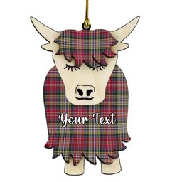 ScotsTee Shop Scottish Lasting Couple Tartan Highland Cow Ornament Acrylic
