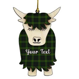 ScotsTee Shop Scottish Gunn Logan Couple Tartan Highland Cow Ornament Acrylic