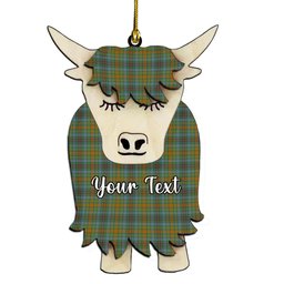 ScotsTee Shop Scottish O'Brien Couple Tartan Highland Cow Ornament Acrylic