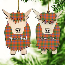 ScotsTee Shop Scottish Ross Ancient Couple Tartan Highland Cow Ornament Acrylic