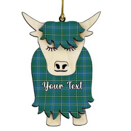 ScotsTee Shop Scottish Hay Hunting Modern Couple Tartan Highland Cow Ornament Acrylic
