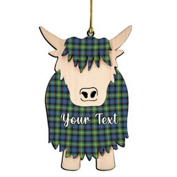 ScotsTee Shop Scottish Watson Ancient Couple Tartan Highland Cow Ornament Acrylic