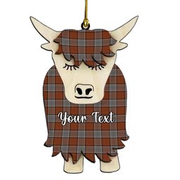 ScotsTee Shop Scottish Whiteside Couple Tartan Highland Cow Ornament Acrylic