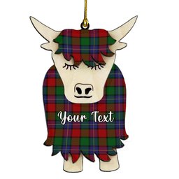 ScotsTee Shop Scottish Kilgour Couple Tartan Highland Cow Ornament Acrylic