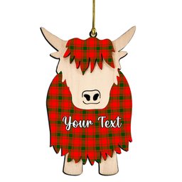 ScotsTee Shop Scottish McQueary Modern Couple Tartan Highland Cow Ornament Acrylic