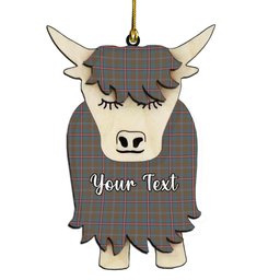 ScotsTee Shop Scottish Young Weathered Clan Couple Tartan Highland Cow Ornament Acrylic