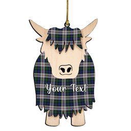 ScotsTee Shop Scottish Lauder Dress Couple Tartan Highland Cow Ornament Acrylic