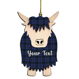 ScotsTee Shop Scottish Hope-Weir Weir 1 Couple Tartan Highland Cow Ornament Acrylic