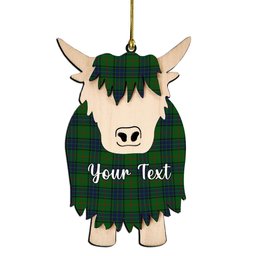 ScotsTee Shop Scottish Lauder Family Couple Tartan Highland Cow Ornament Acrylic