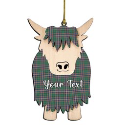 ScotsTee Shop Scottish McFarlane Hunting Ancient Couple Tartan Highland Cow Ornament Acrylic