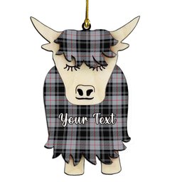 ScotsTee Shop Scottish Moffat Ancient Couple Tartan Highland Cow Ornament Acrylic