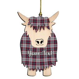 ScotsTee Shop Scottish MacLean of Duart Dress 4 Couple Tartan Highland Cow Ornament Acrylic