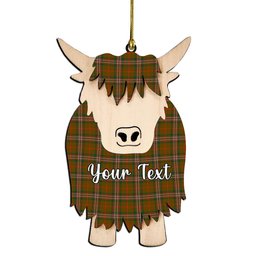 ScotsTee Shop Scottish Scott Brown Modern Couple Tartan Highland Cow Ornament Acrylic
