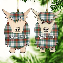ScotsTee Shop Scottish McBeth Dress Ancient Couple Tartan Highland Cow Ornament Acrylic