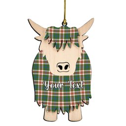 ScotsTee Shop Scottish Robertson Dress Ancient Couple Tartan Highland Cow Ornament Acrylic