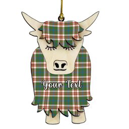 ScotsTee Shop Scottish Robertson Dress Ancient Couple Tartan Highland Cow Ornament Acrylic