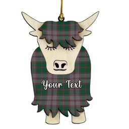 ScotsTee Shop Scottish MacPherson Gathering 1996 Couple Tartan Highland Cow Ornament Acrylic