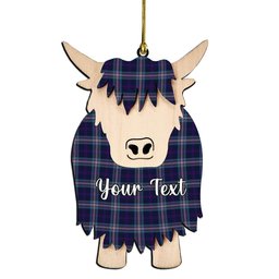 ScotsTee Shop Scottish Nevoy Couple Tartan Highland Cow Ornament Acrylic