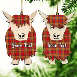 ScotsTee Shop Scottish Scrymgeour Modern Couple Tartan Highland Cow Ornament Acrylic