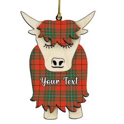 ScotsTee Shop Scottish MacAuley Ancient Couple Tartan Highland Cow Ornament Acrylic