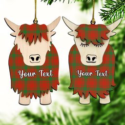 ScotsTee Shop Scottish McQueary Ancient Couple Tartan Highland Cow Ornament Acrylic