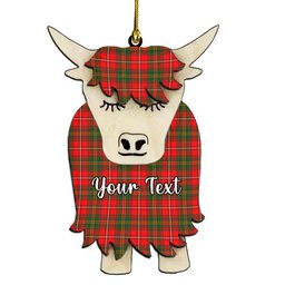 ScotsTee Shop Scottish Hay Modern Couple Tartan Highland Cow Ornament Acrylic