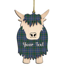 ScotsTee Shop Scottish Strange of Balkaskie Modern Couple Tartan Highland Cow Ornament Acrylic