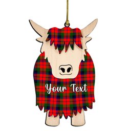 ScotsTee Shop Scottish MacCracken Modern Couple Tartan Highland Cow Ornament Acrylic